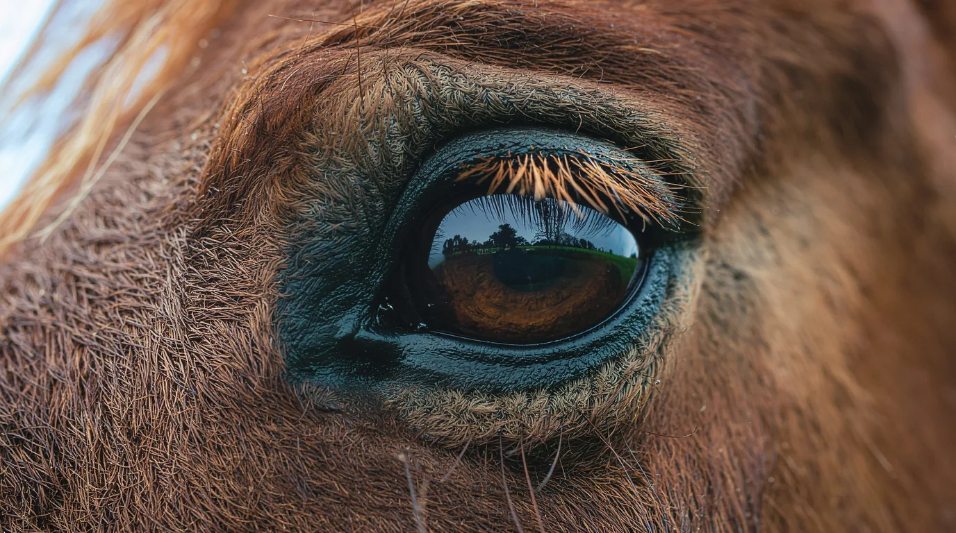 Un regard de cheval au Relais équestre, Les Trois-Saints